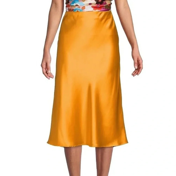 Yellow gold midi skirt - Picture 1 of 1